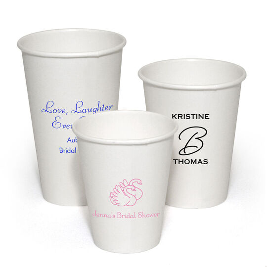 Personalized Paper Party Cups for Bridal Showers